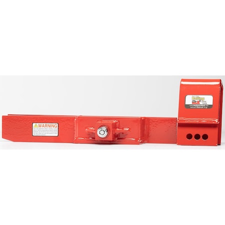 The Equipment Lock Company Heavy Duty Rolling Door Lock secures the locking handle of a roll-up door in the downward position HDRDL-KA